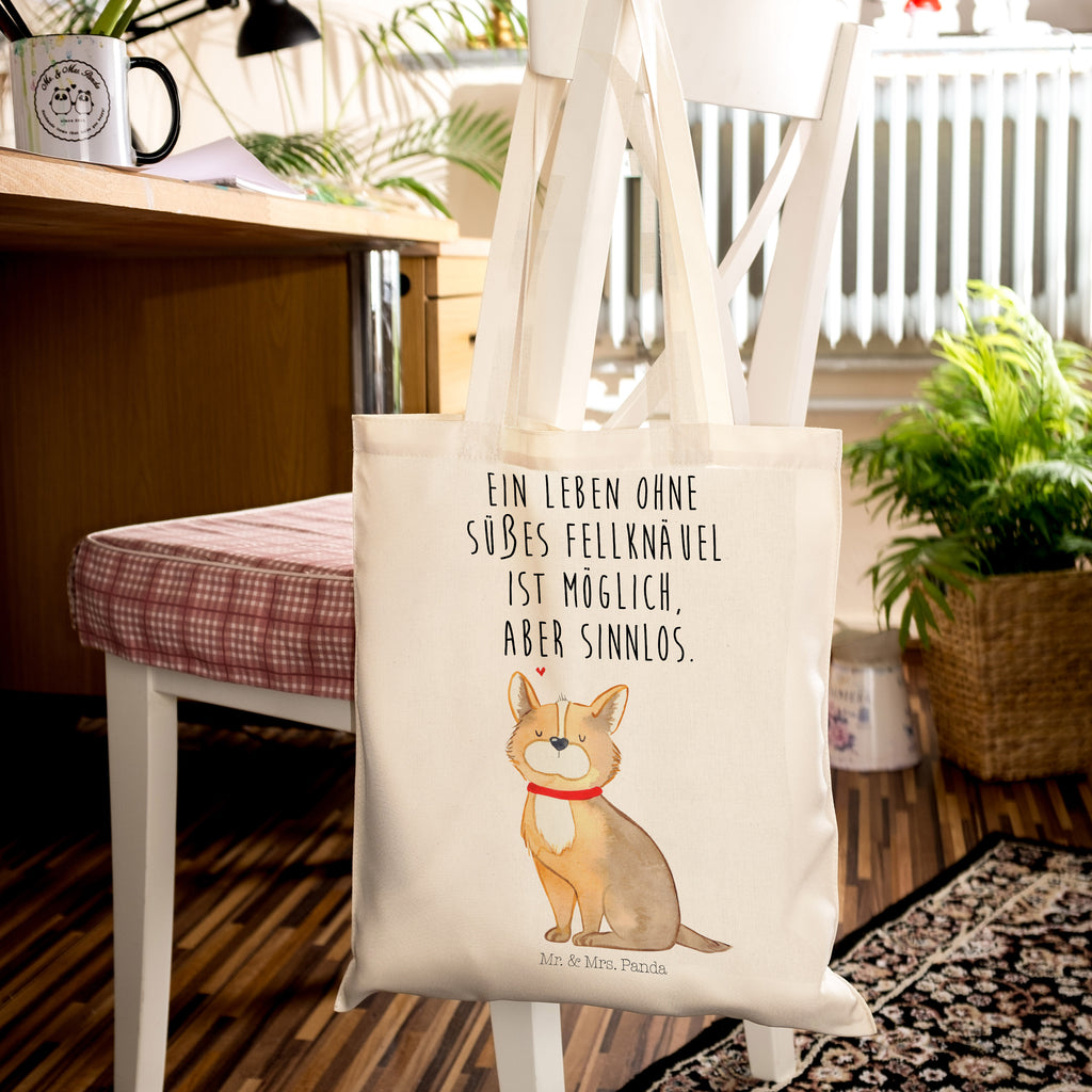 Tragetasche Hundeglück Beuteltasche, Beutel, Einkaufstasche, Jutebeutel, Stoffbeutel, Hund, Hundemotiv, Haustier, Hunderasse, Tierliebhaber, Hundebesitzer, Sprüche, Corgie, Hundeliebe, Spruch, Hundemama, Liebe