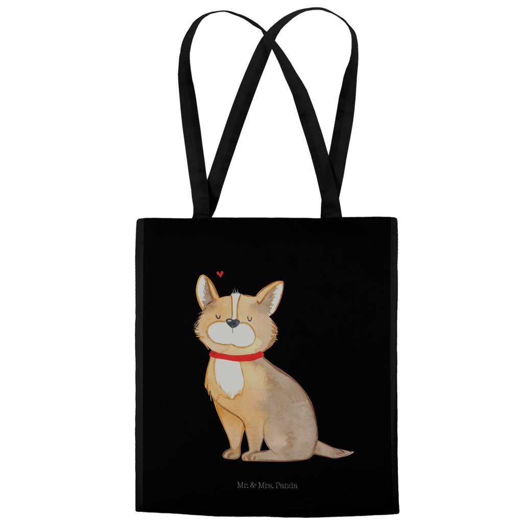 Tragetasche Hundeglück Beuteltasche, Beutel, Einkaufstasche, Jutebeutel, Stoffbeutel, Hund, Hundemotiv, Haustier, Hunderasse, Tierliebhaber, Hundebesitzer, Sprüche, Corgie, Hundeliebe, Spruch, Hundemama, Liebe