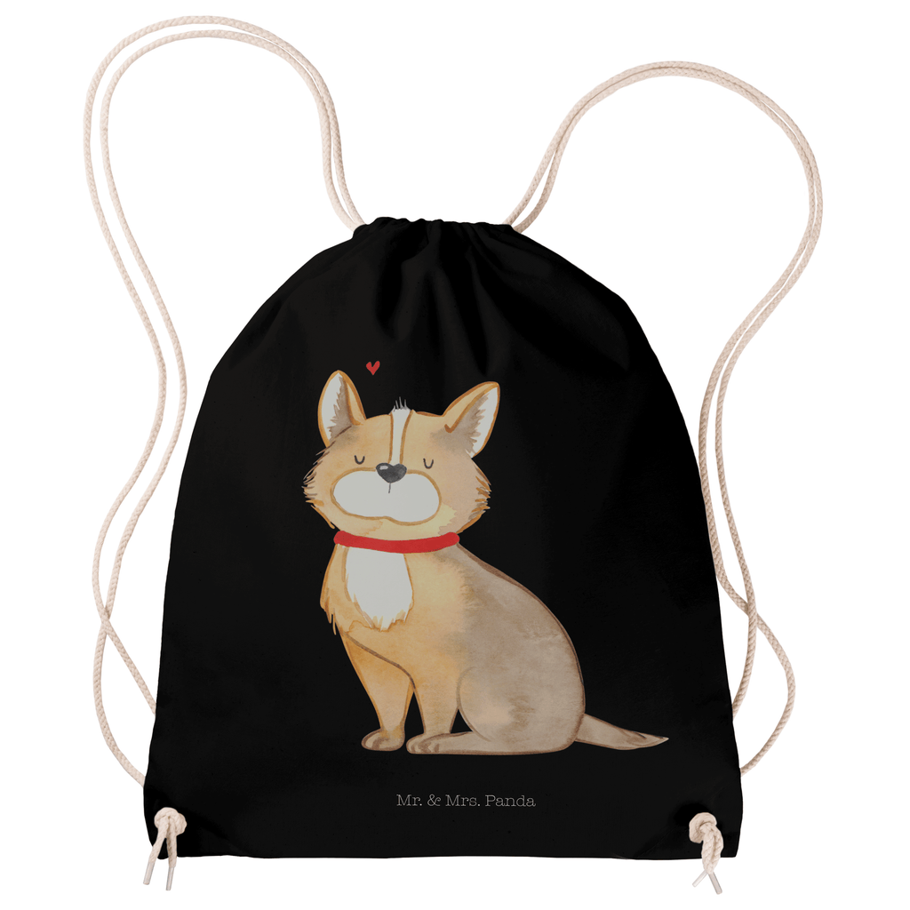 Sportbeutel Hundeglück Turnbeutel, Beutel, Sporttasche, Tasche, Stoffbeutel, Hund, Hundemotiv, Haustier, Hunderasse, Tierliebhaber, Hundebesitzer, Sprüche, Corgie, Hundeliebe, Spruch, Hundemama, Liebe