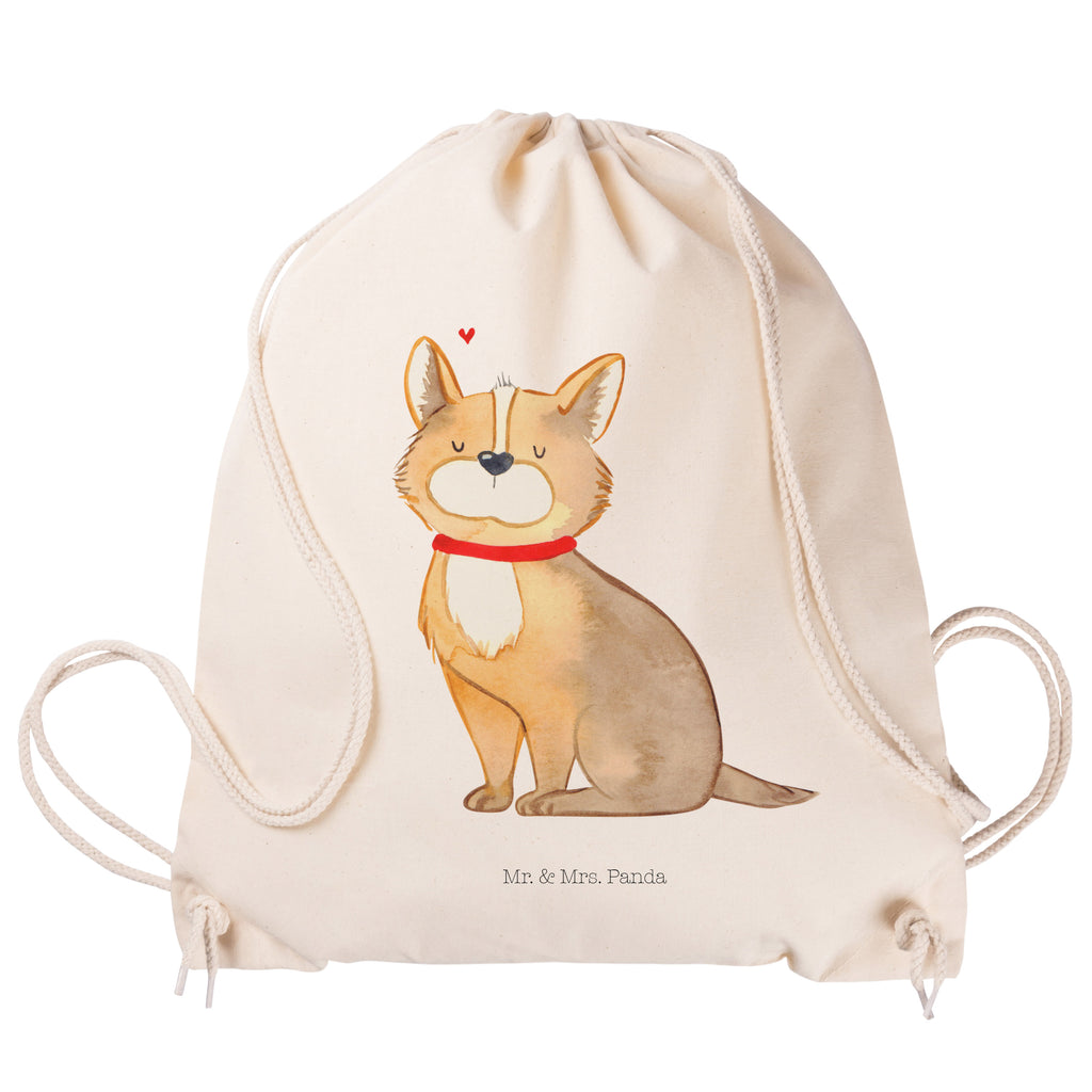 Sportbeutel Hundeglück Turnbeutel, Beutel, Sporttasche, Tasche, Stoffbeutel, Hund, Hundemotiv, Haustier, Hunderasse, Tierliebhaber, Hundebesitzer, Sprüche, Corgie, Hundeliebe, Spruch, Hundemama, Liebe