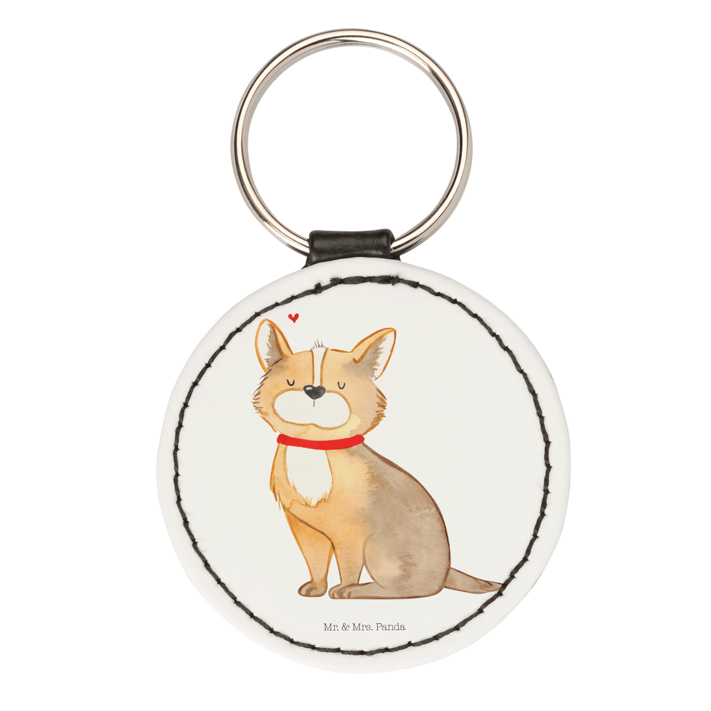 Rund Schlüsselanhänger Hundeglück Schlüsselanhänger, Anhänger, Taschenanhänger, Glücksbringer, Schutzengel, Hund, Hundemotiv, Haustier, Hunderasse, Tierliebhaber, Hundebesitzer, Sprüche, Corgie, Hundeliebe, Spruch, Hundemama, Liebe