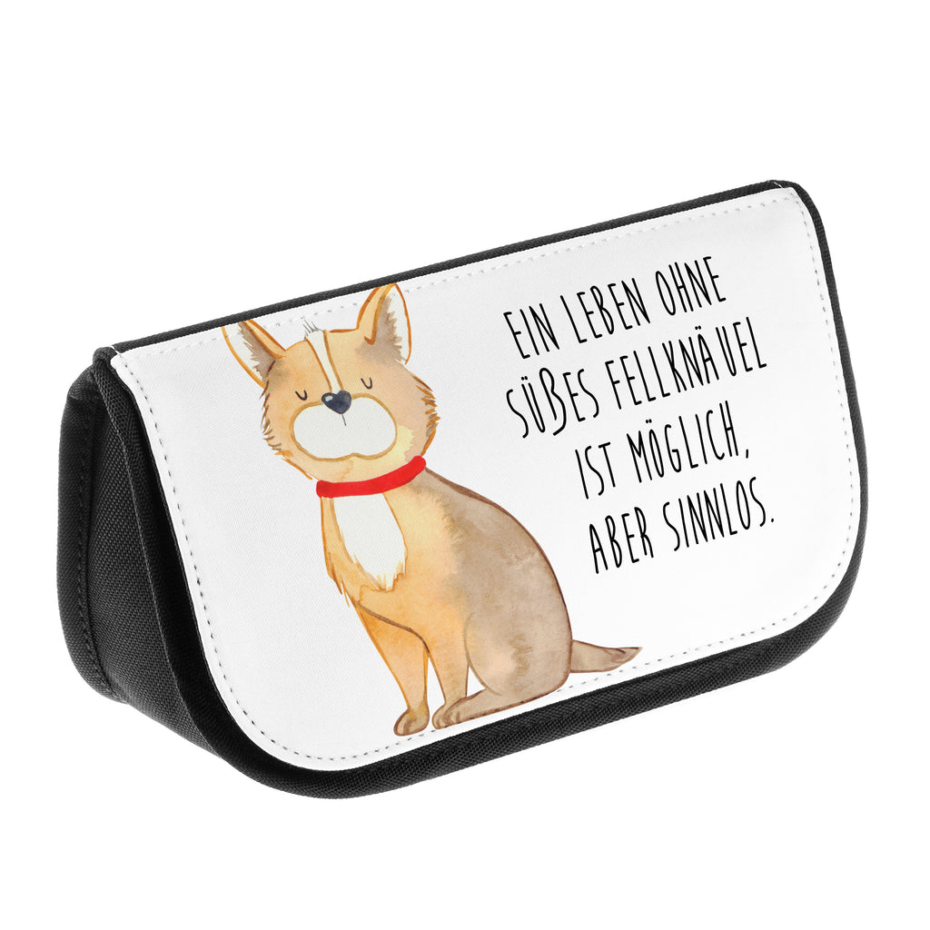 Kosmetiktasche Hundeglück Kosmetikbeutel, Kulturtasche, Kulturbeutel, Schminktasche, Make-Up Tasche, Hund, Hundemotiv, Haustier, Hunderasse, Tierliebhaber, Hundebesitzer, Sprüche, Corgie, Hundeliebe, Spruch, Hundemama, Liebe