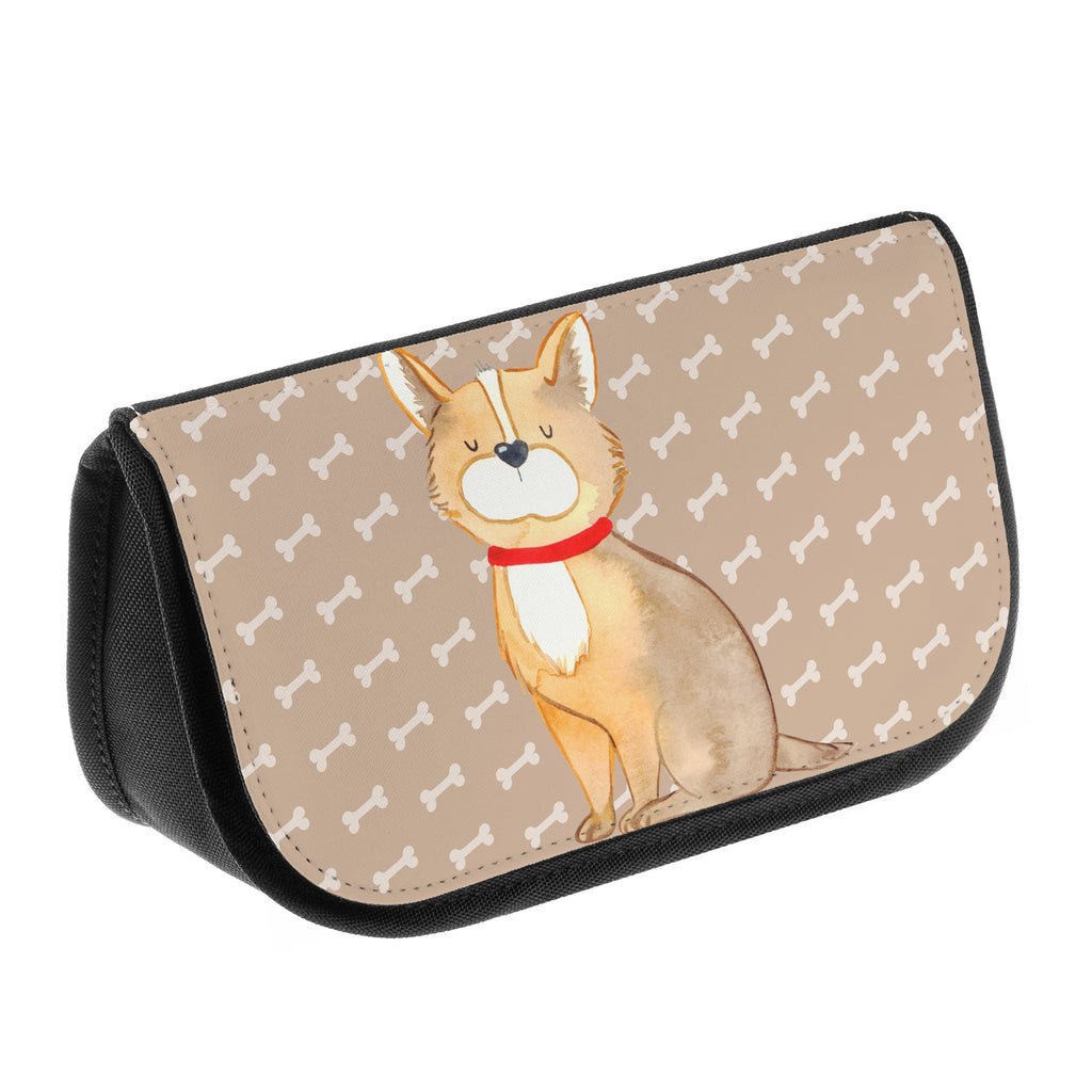 Kosmetiktasche Hundeglück Kosmetikbeutel, Kulturtasche, Kulturbeutel, Schminktasche, Make-Up Tasche, Hund, Hundemotiv, Haustier, Hunderasse, Tierliebhaber, Hundebesitzer, Sprüche, Corgie, Hundeliebe, Spruch, Hundemama, Liebe