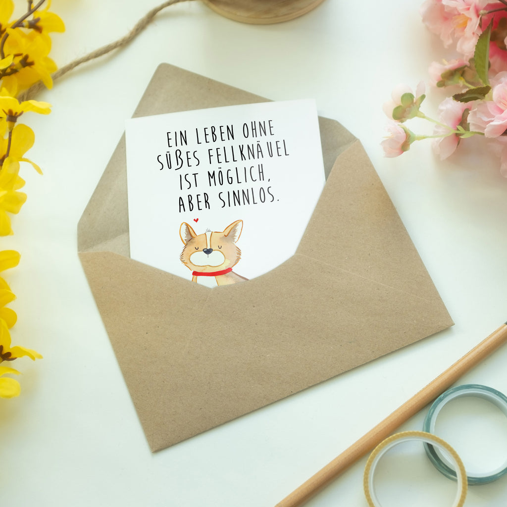 Grußkarte Hundeglück Klappkarte, Einladungskarte, Glückwunschkarte, Hochzeitskarte, Geburtstagskarte, Karte, Hund, Hundemotiv, Haustier, Hunderasse, Tierliebhaber, Hundebesitzer, Sprüche, Corgie, Hundeliebe, Spruch, Hundemama, Liebe