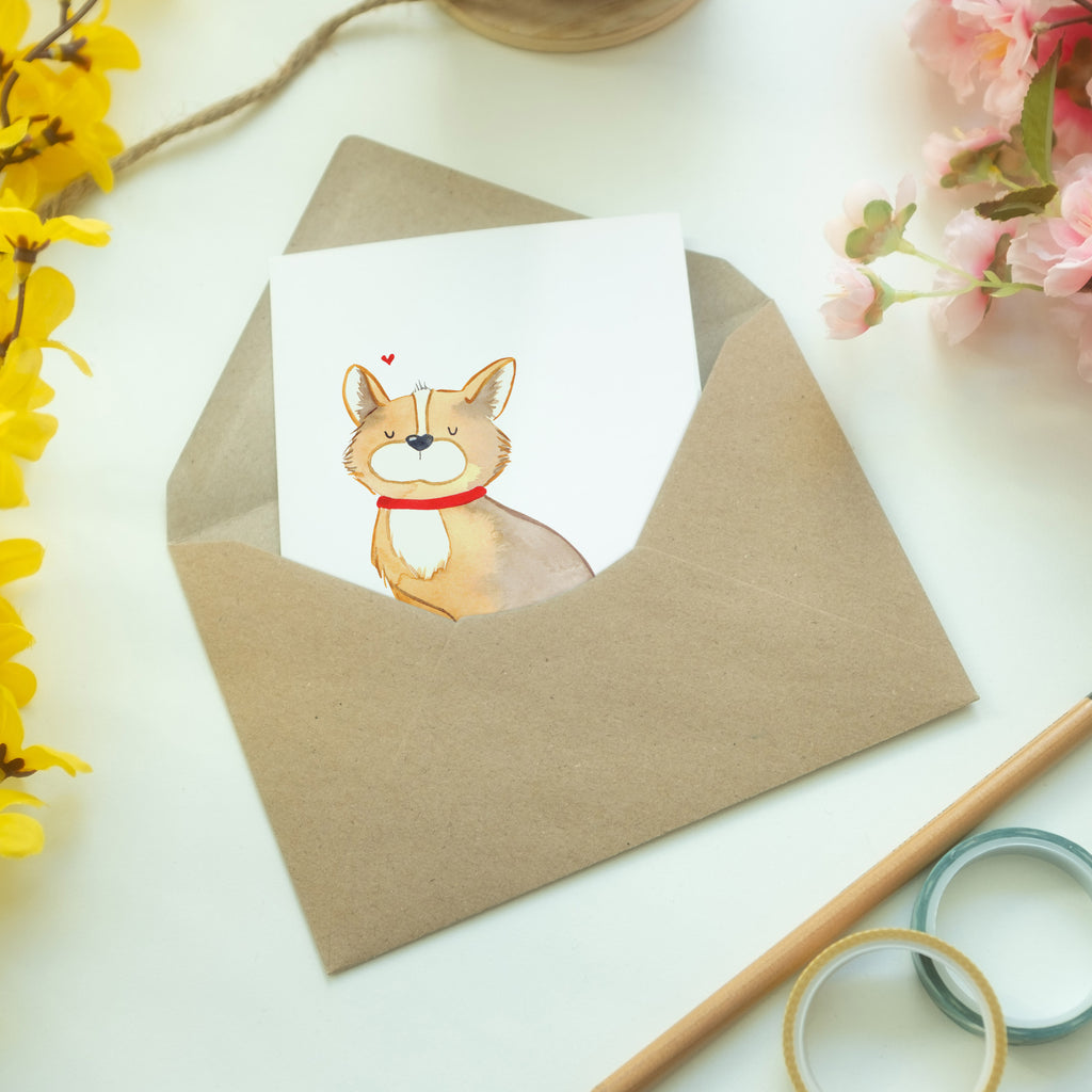 Grußkarte Hundeglück Klappkarte, Einladungskarte, Glückwunschkarte, Hochzeitskarte, Geburtstagskarte, Karte, Hund, Hundemotiv, Haustier, Hunderasse, Tierliebhaber, Hundebesitzer, Sprüche, Corgie, Hundeliebe, Spruch, Hundemama, Liebe