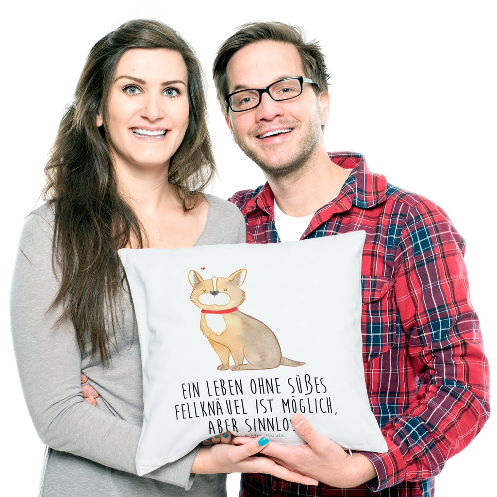 40x40 Kissen Hundeglück Kissenhülle, Kopfkissen, Sofakissen, Dekokissen, Motivkissen, Hund, Hundemotiv, Haustier, Hunderasse, Tierliebhaber, Hundebesitzer, Sprüche, Corgie, Hundeliebe, Spruch, Hundemama, Liebe