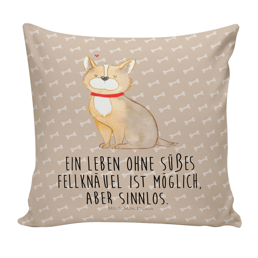 40x40 Kissen Hundeglück Kissenhülle, Kopfkissen, Sofakissen, Dekokissen, Motivkissen, Hund, Hundemotiv, Haustier, Hunderasse, Tierliebhaber, Hundebesitzer, Sprüche, Corgie, Hundeliebe, Spruch, Hundemama, Liebe