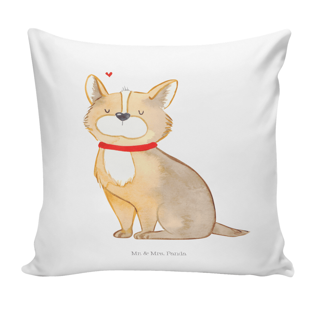 40x40 Kissen Hundeglück Kissenhülle, Kopfkissen, Sofakissen, Dekokissen, Motivkissen, Hund, Hundemotiv, Haustier, Hunderasse, Tierliebhaber, Hundebesitzer, Sprüche, Corgie, Hundeliebe, Spruch, Hundemama, Liebe