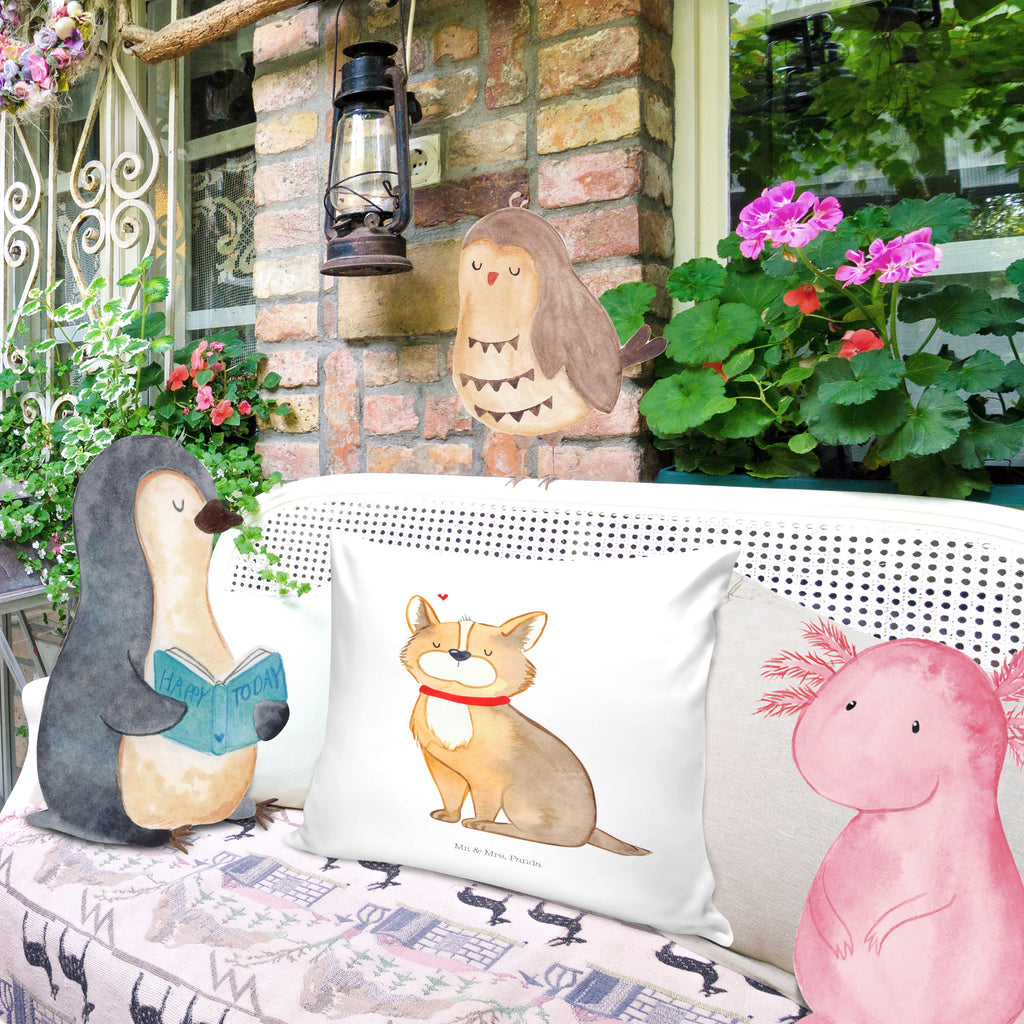 40x40 Kissen Hundeglück Kissenhülle, Kopfkissen, Sofakissen, Dekokissen, Motivkissen, Hund, Hundemotiv, Haustier, Hunderasse, Tierliebhaber, Hundebesitzer, Sprüche, Corgie, Hundeliebe, Spruch, Hundemama, Liebe