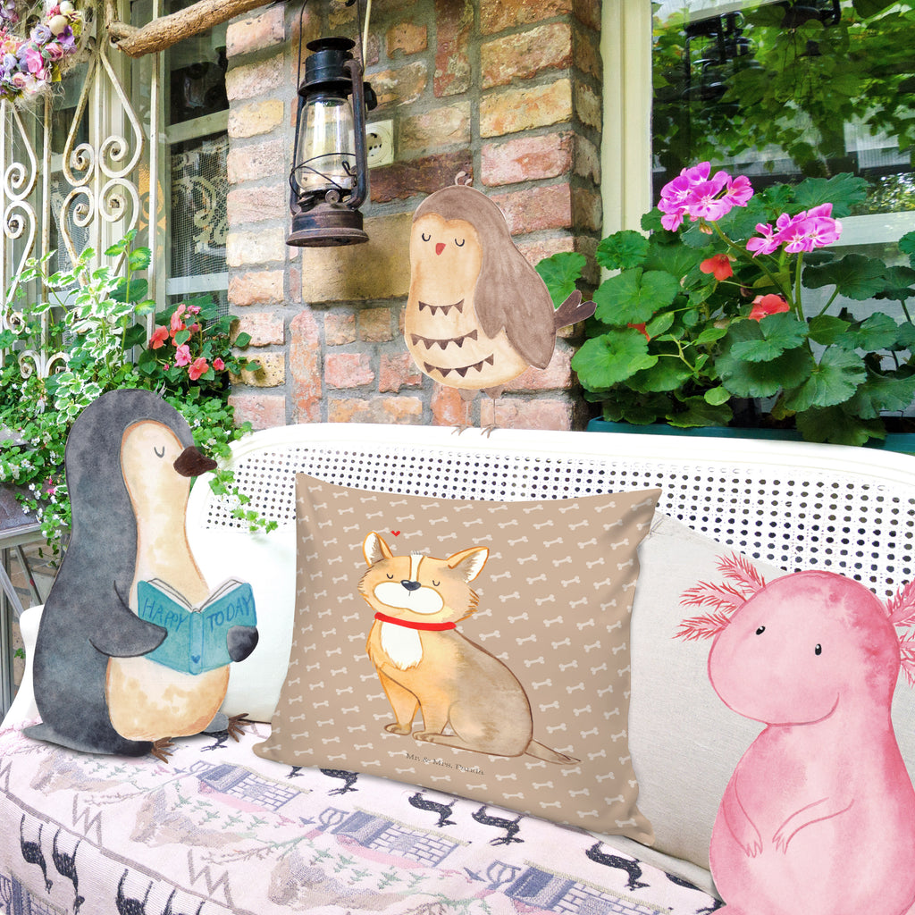 40x40 Kissen Hundeglück Kissenhülle, Kopfkissen, Sofakissen, Dekokissen, Motivkissen, Hund, Hundemotiv, Haustier, Hunderasse, Tierliebhaber, Hundebesitzer, Sprüche, Corgie, Hundeliebe, Spruch, Hundemama, Liebe