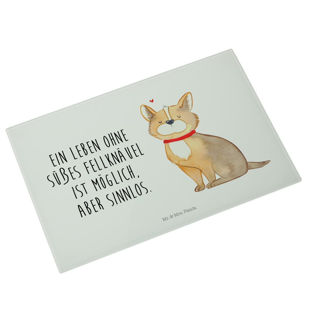 Medium Glas Schneidbrett Hundeglück Glasschneidebrett, Schneidebrett, Hund, Hundemotiv, Haustier, Hunderasse, Tierliebhaber, Hundebesitzer, Sprüche, Corgie, Hundeliebe, Spruch, Hundemama, Liebe
