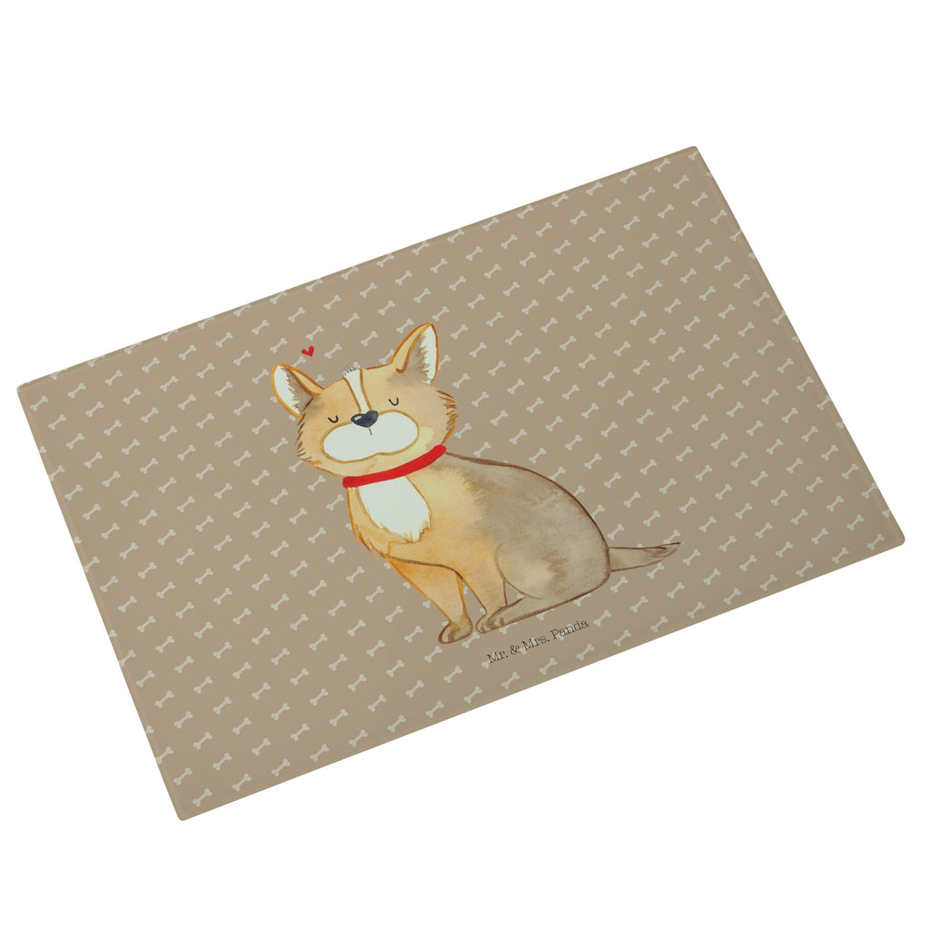 Medium Glas Schneidbrett Hundeglück Glasschneidebrett, Schneidebrett, Hund, Hundemotiv, Haustier, Hunderasse, Tierliebhaber, Hundebesitzer, Sprüche, Corgie, Hundeliebe, Spruch, Hundemama, Liebe