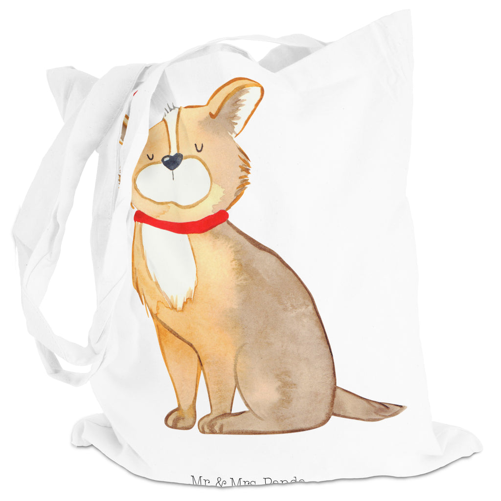 Tragetasche Hundeglück Beuteltasche, Beutel, Einkaufstasche, Jutebeutel, Stoffbeutel, Hund, Hundemotiv, Haustier, Hunderasse, Tierliebhaber, Hundebesitzer, Sprüche, Corgie, Hundeliebe, Spruch, Hundemama, Liebe