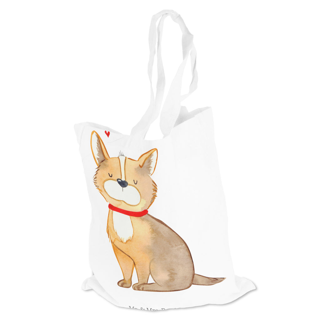Tragetasche Hundeglück Beuteltasche, Beutel, Einkaufstasche, Jutebeutel, Stoffbeutel, Hund, Hundemotiv, Haustier, Hunderasse, Tierliebhaber, Hundebesitzer, Sprüche, Corgie, Hundeliebe, Spruch, Hundemama, Liebe