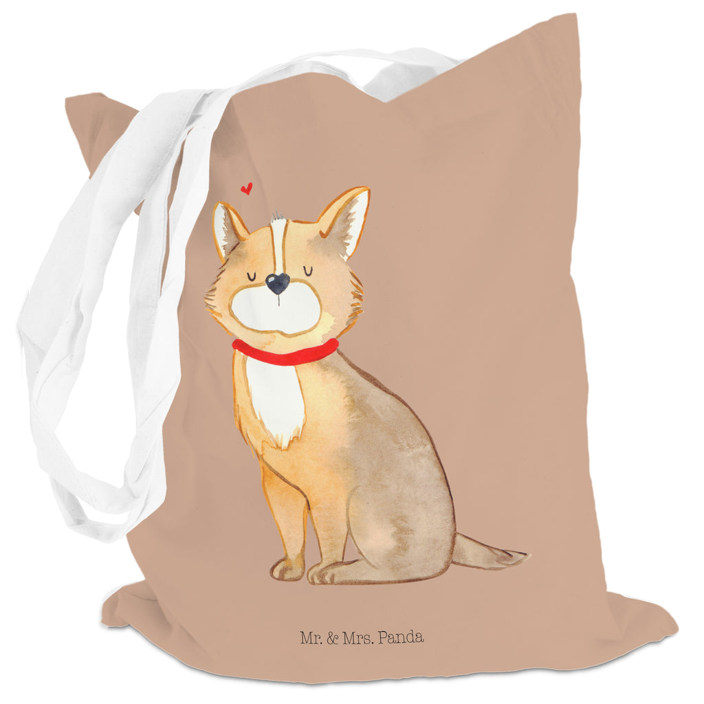 Tragetasche Hundeglück Beuteltasche, Beutel, Einkaufstasche, Jutebeutel, Stoffbeutel, Hund, Hundemotiv, Haustier, Hunderasse, Tierliebhaber, Hundebesitzer, Sprüche, Corgie, Hundeliebe, Spruch, Hundemama, Liebe
