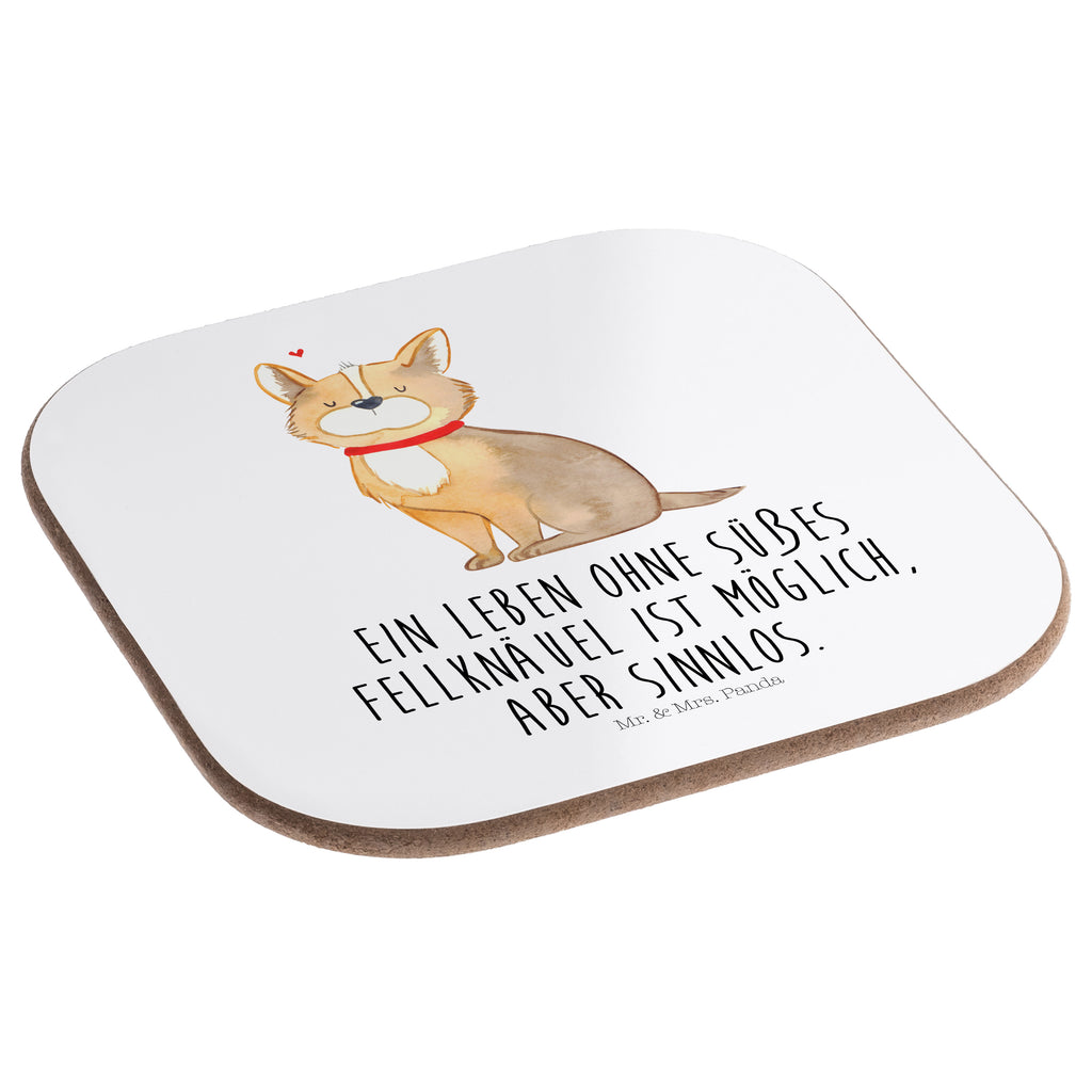 Quadratische Untersetzer Hundeglück Bierdeckel, Glasuntersetzer, Untersetzer Gläser, Getränkeuntersetzer, Hund, Hundemotiv, Haustier, Hunderasse, Tierliebhaber, Hundebesitzer, Sprüche, Corgie, Hundeliebe, Spruch, Hundemama, Liebe
