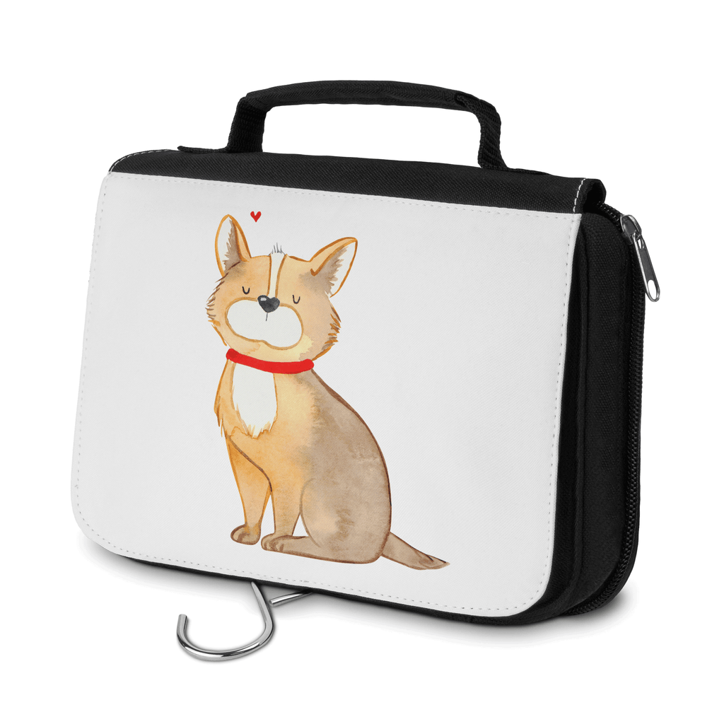 Kulturbeutel Hundeglück Kulturbeutel, Zum Aufhängen, Waschtasche, Kosmetiktasche, Damen, Herren, Aufbewahrungstasche, Schminktasche, Kosmetikbeutel, Organizer, Kulturtasche, Schminkutensil, Hund, Hundemotiv, Haustier, Hunderasse, Tierliebhaber, Hundebesitzer, Sprüche, Corgie, Hundeliebe, Spruch, Hundemama, Liebe