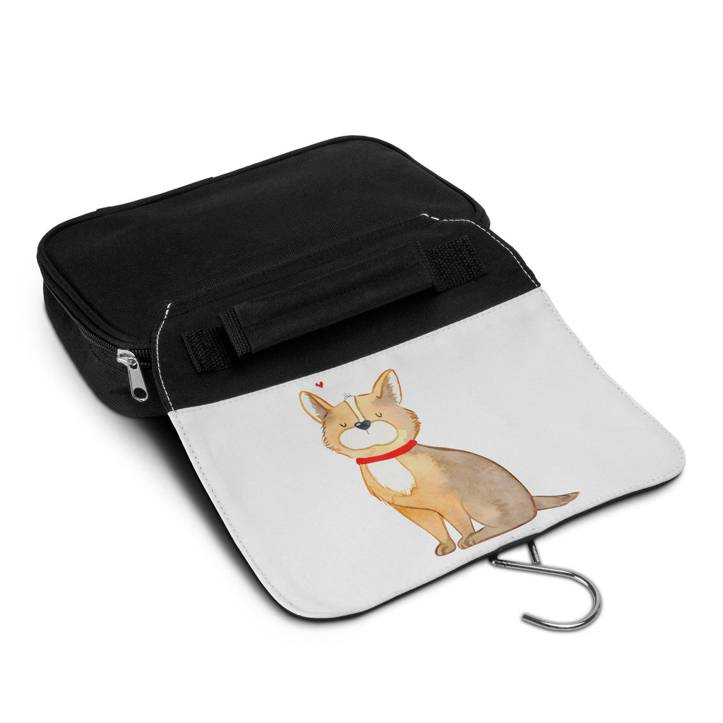 Kulturbeutel Hundeglück Kulturbeutel, Zum Aufhängen, Waschtasche, Kosmetiktasche, Damen, Herren, Aufbewahrungstasche, Schminktasche, Kosmetikbeutel, Organizer, Kulturtasche, Schminkutensil, Hund, Hundemotiv, Haustier, Hunderasse, Tierliebhaber, Hundebesitzer, Sprüche, Corgie, Hundeliebe, Spruch, Hundemama, Liebe
