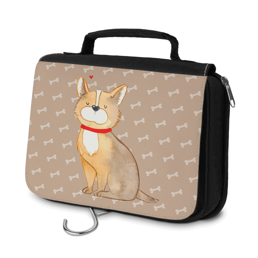 Kulturbeutel Hundeglück Kulturbeutel, Zum Aufhängen, Waschtasche, Kosmetiktasche, Damen, Herren, Aufbewahrungstasche, Schminktasche, Kosmetikbeutel, Organizer, Kulturtasche, Schminkutensil, Hund, Hundemotiv, Haustier, Hunderasse, Tierliebhaber, Hundebesitzer, Sprüche, Corgie, Hundeliebe, Spruch, Hundemama, Liebe