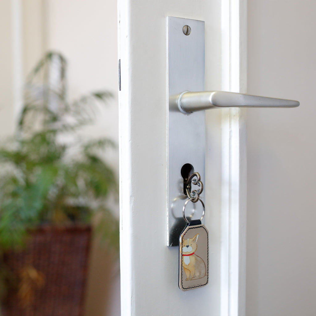 Rechteckig Schlüsselanhänger Hundeglück Schlüsselanhänger, Anhänger, Taschenanhänger, Glücksbringer, Schutzengel, Hund, Hundemotiv, Haustier, Hunderasse, Tierliebhaber, Hundebesitzer, Sprüche, Corgie, Hundeliebe, Spruch, Hundemama, Liebe