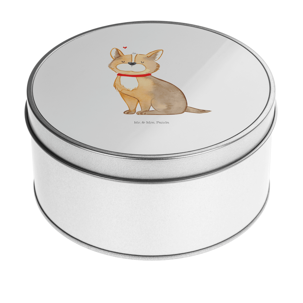 Blechdose rund Hundeglück Metalldose, Keksdose, Dose, Vorratsdose, Geschenkbox, Hund, Hundemotiv, Haustier, Hunderasse, Tierliebhaber, Hundebesitzer, Sprüche, Corgie, Hundeliebe, Spruch, Hundemama, Liebe