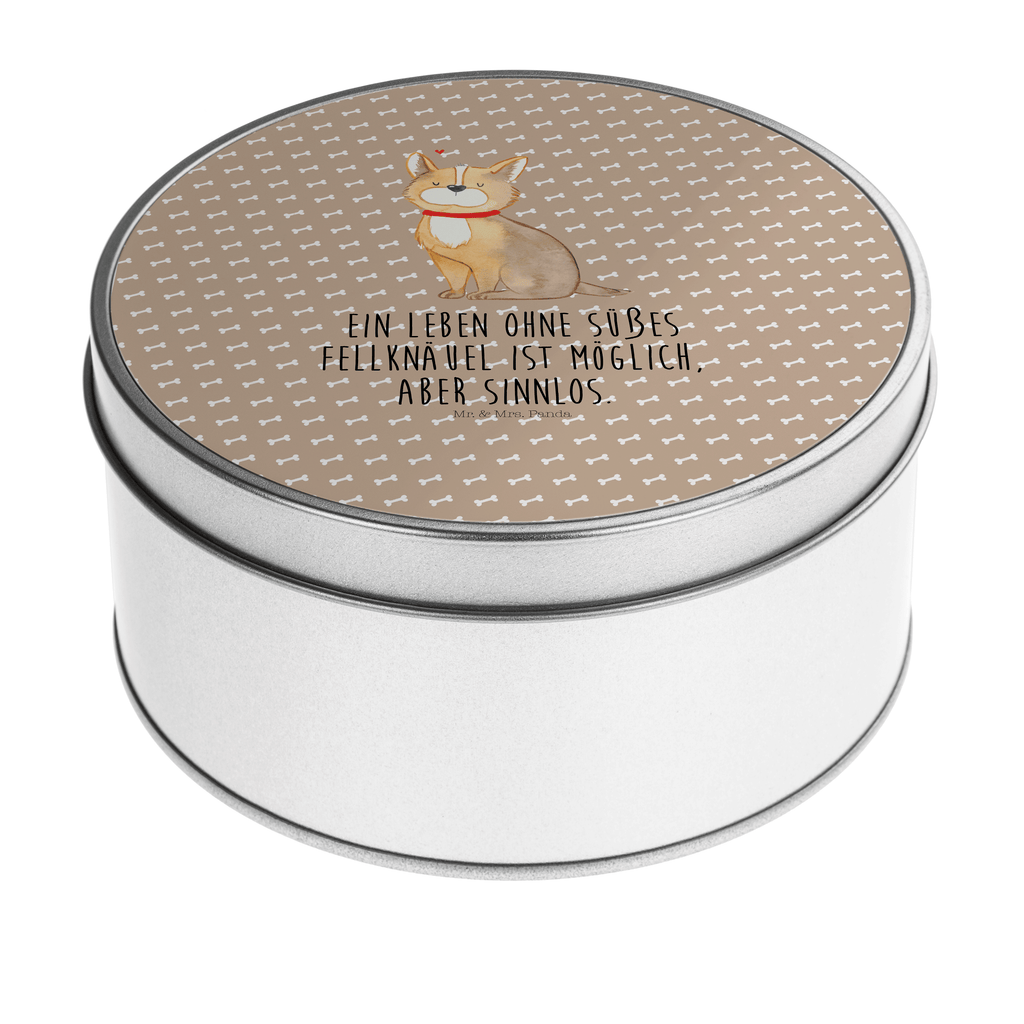 Blechdose rund Hundeglück Metalldose, Keksdose, Dose, Vorratsdose, Geschenkbox, Hund, Hundemotiv, Haustier, Hunderasse, Tierliebhaber, Hundebesitzer, Sprüche, Corgie, Hundeliebe, Spruch, Hundemama, Liebe