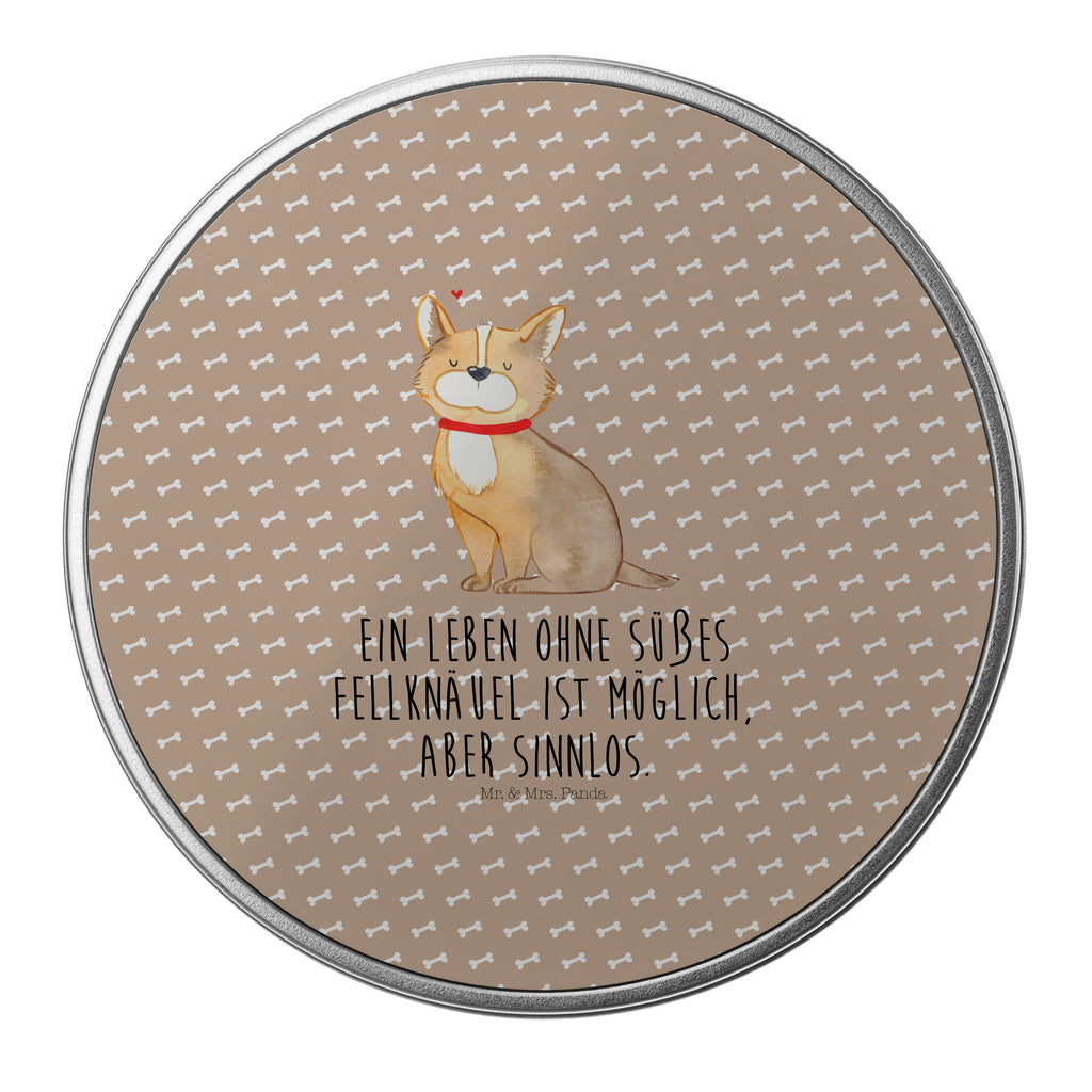Blechdose rund Hundeglück Metalldose, Keksdose, Dose, Vorratsdose, Geschenkbox, Hund, Hundemotiv, Haustier, Hunderasse, Tierliebhaber, Hundebesitzer, Sprüche, Corgie, Hundeliebe, Spruch, Hundemama, Liebe