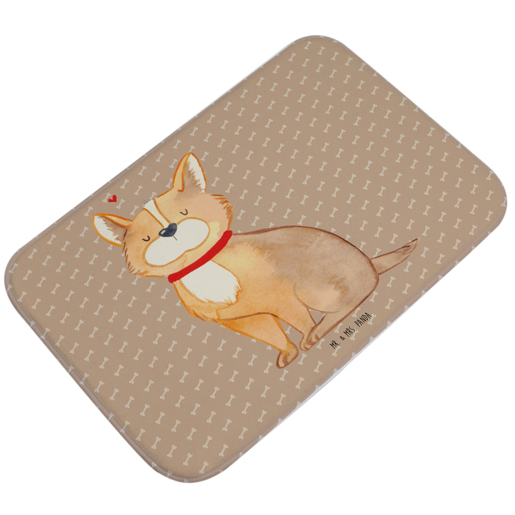 Badvorleger Hundeglück Badematte, Badteppich, Duschvorleger, Badezimmerteppich, Badezimmermatte, Badvorleger, Duschmatte, Duschteppich, Hund, Hundemotiv, Haustier, Hunderasse, Tierliebhaber, Hundebesitzer, Sprüche, Corgie, Hundeliebe, Spruch, Hundemama, Liebe