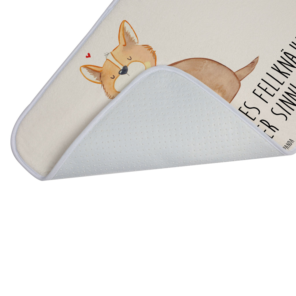 Badvorleger Hundeglück Badematte, Badteppich, Duschvorleger, Badezimmerteppich, Badezimmermatte, Badvorleger, Duschmatte, Duschteppich, Hund, Hundemotiv, Haustier, Hunderasse, Tierliebhaber, Hundebesitzer, Sprüche, Corgie, Hundeliebe, Spruch, Hundemama, Liebe