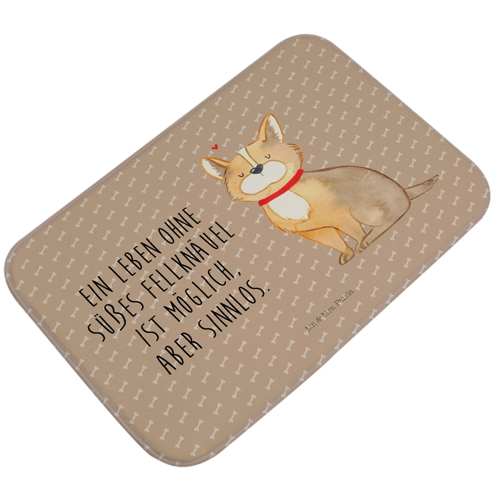 Badvorleger Hundeglück Badematte, Badteppich, Duschvorleger, Badezimmerteppich, Badezimmermatte, Badvorleger, Duschmatte, Duschteppich, Hund, Hundemotiv, Haustier, Hunderasse, Tierliebhaber, Hundebesitzer, Sprüche, Corgie, Hundeliebe, Spruch, Hundemama, Liebe