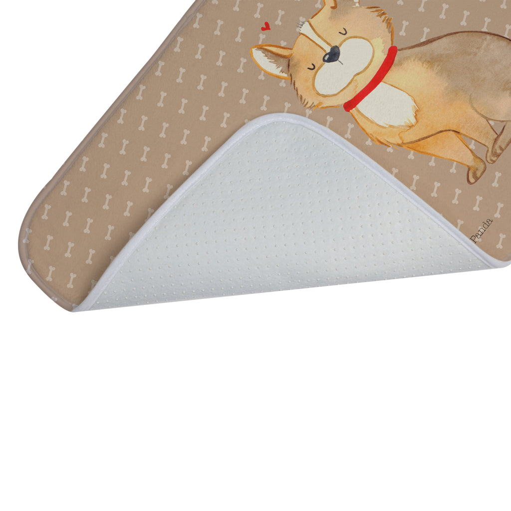 Badvorleger Hundeglück Badematte, Badteppich, Duschvorleger, Badezimmerteppich, Badezimmermatte, Badvorleger, Duschmatte, Duschteppich, Hund, Hundemotiv, Haustier, Hunderasse, Tierliebhaber, Hundebesitzer, Sprüche, Corgie, Hundeliebe, Spruch, Hundemama, Liebe