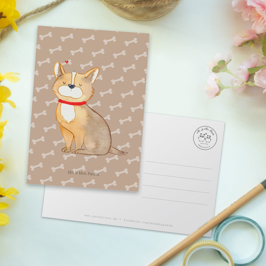 Postkarte Hundeglück Geschenkkarte, Grußkarte, Karte, Einladung, Ansichtskarte, Geburtstagskarte, Einladungskarte, Dankeskarte, Hund, Hundemotiv, Haustier, Hunderasse, Tierliebhaber, Hundebesitzer, Sprüche, Corgie, Hundeliebe, Spruch, Hundemama, Liebe