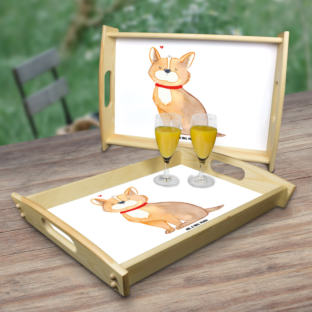 Serviertablett Hundeglück Tablett, Holztablett, Küchentablett, Dekotablett, Frühstückstablett, Hund, Hundemotiv, Haustier, Hunderasse, Tierliebhaber, Hundebesitzer, Sprüche, Corgie, Hundeliebe, Spruch, Hundemama, Liebe