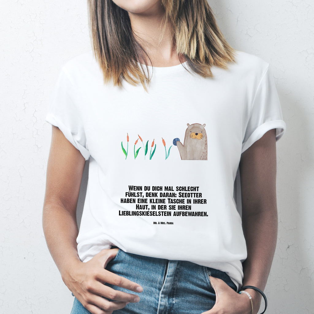 Größe L T-Shirt Otter mit Stein T-Shirt, Shirt, Tshirt, Lustiges T-Shirt, T-Shirt mit Spruch, Party, Junggesellenabschied, Jubiläum, Geburstag, Herrn, Damen, Männer, Frauen, Schlafshirt, Nachthemd, Sprüche, Otter, Fischotter, Seeotter, Otter Seeotter See Otter