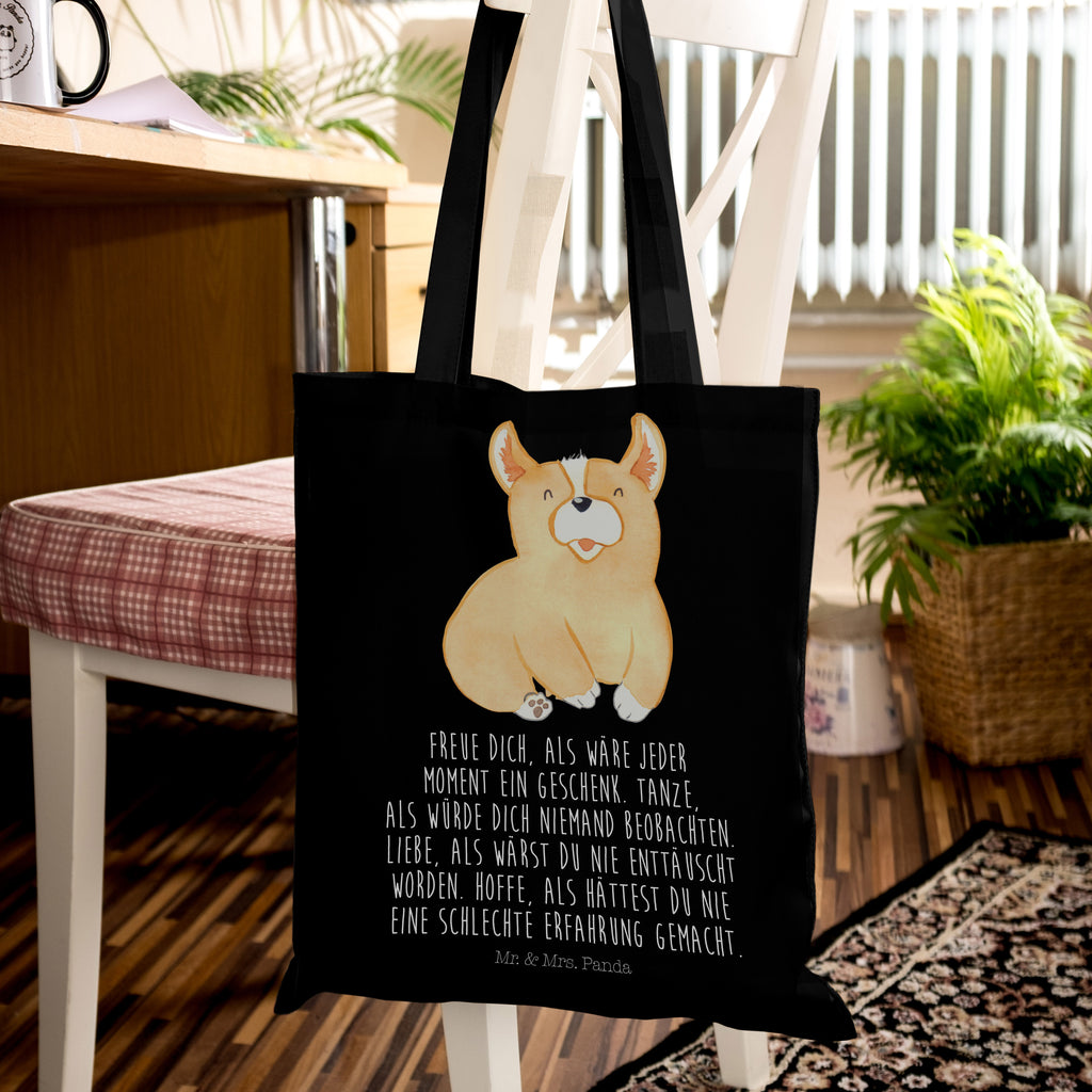 Tragetasche Corgie Beuteltasche, Beutel, Einkaufstasche, Jutebeutel, Stoffbeutel, Hund, Hundemotiv, Haustier, Hunderasse, Tierliebhaber, Hundebesitzer, Sprüche, Corgie, Welsh Corgie Pembroke, britisch, Motivation, Spruch, Hundespruch, Lebensfreude