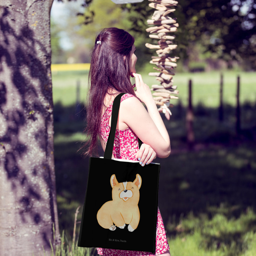Tragetasche Corgie Beuteltasche, Beutel, Einkaufstasche, Jutebeutel, Stoffbeutel, Hund, Hundemotiv, Haustier, Hunderasse, Tierliebhaber, Hundebesitzer, Sprüche, Corgie, Welsh Corgie Pembroke, britisch, Motivation, Spruch, Hundespruch, Lebensfreude