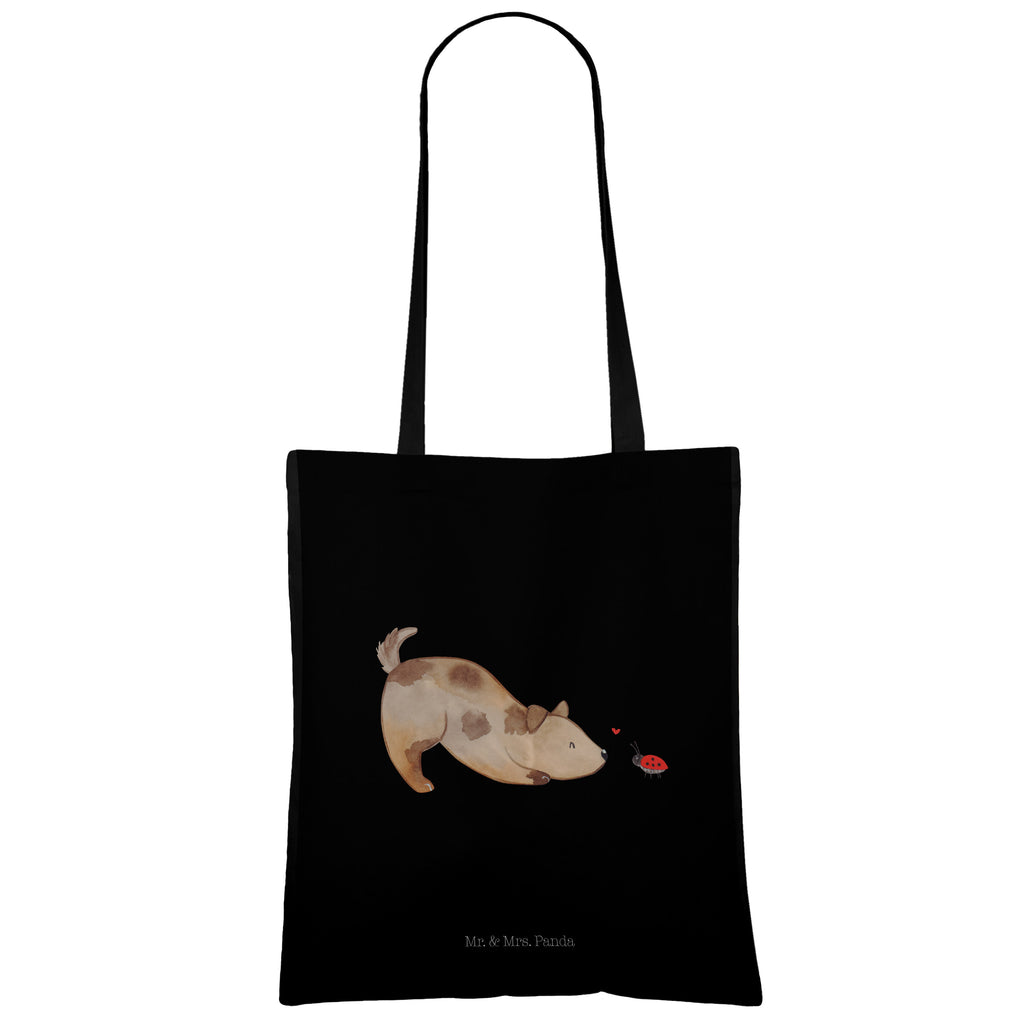 Tragetasche Hund Marienkäfer Beuteltasche, Beutel, Einkaufstasche, Jutebeutel, Stoffbeutel, Hund, Hundemotiv, Haustier, Hunderasse, Tierliebhaber, Hundebesitzer, Sprüche, Hunde, Hundespruch, Marienkäfer, Mischling, Mischlinghund