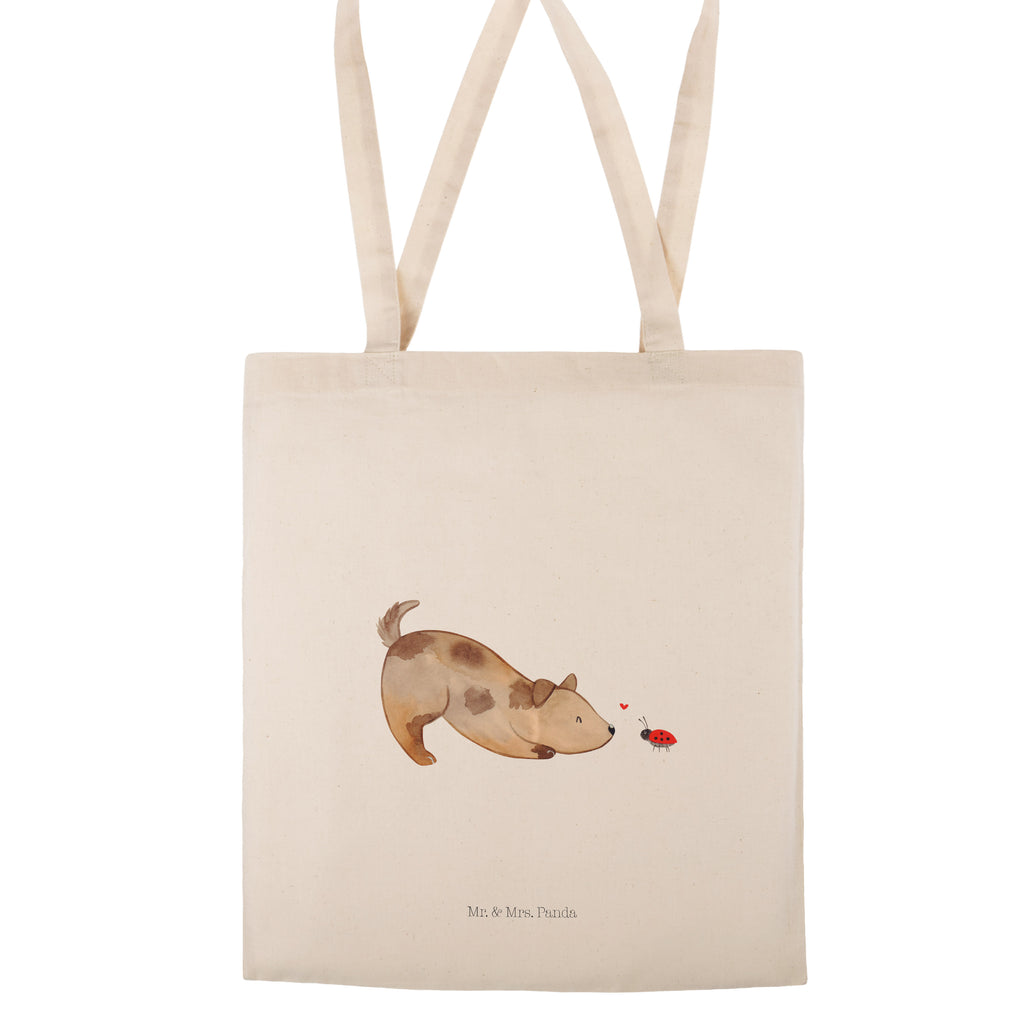 Tragetasche Hund Marienkäfer Beuteltasche, Beutel, Einkaufstasche, Jutebeutel, Stoffbeutel, Hund, Hundemotiv, Haustier, Hunderasse, Tierliebhaber, Hundebesitzer, Sprüche, Hunde, Hundespruch, Marienkäfer, Mischling, Mischlinghund