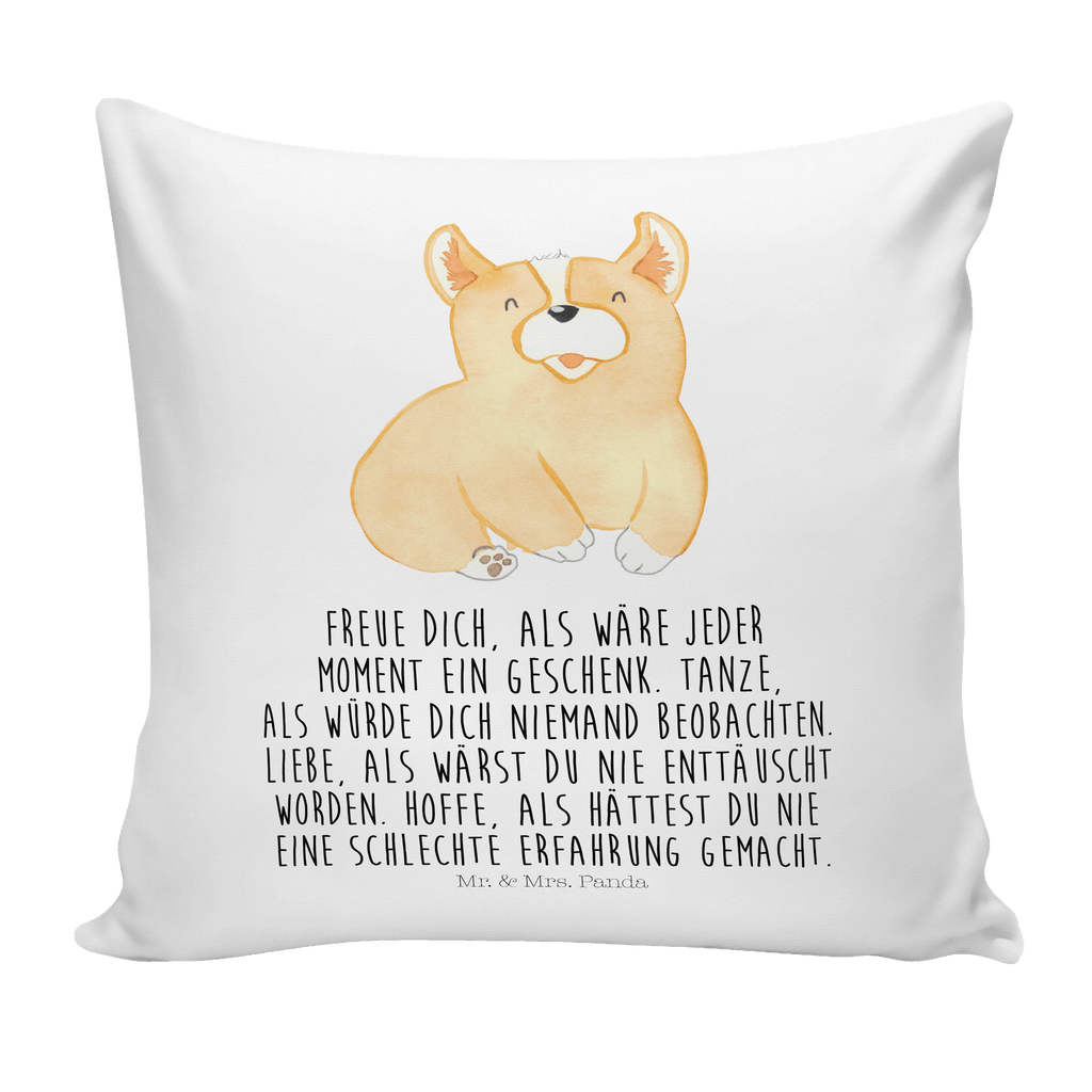 40x40 Kissen Corgie Kissenhülle, Kopfkissen, Sofakissen, Dekokissen, Motivkissen, Hund, Hundemotiv, Haustier, Hunderasse, Tierliebhaber, Hundebesitzer, Sprüche, Corgie, Welsh Corgie Pembroke, britisch, Motivation, Spruch, Hundespruch, Lebensfreude