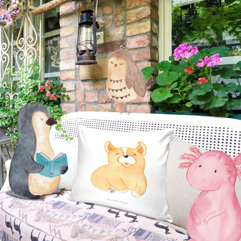 40x40 Kissen Corgie Kissenhülle, Kopfkissen, Sofakissen, Dekokissen, Motivkissen, Hund, Hundemotiv, Haustier, Hunderasse, Tierliebhaber, Hundebesitzer, Sprüche, Corgie, Welsh Corgie Pembroke, britisch, Motivation, Spruch, Hundespruch, Lebensfreude