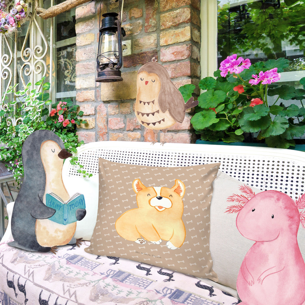 40x40 Kissen Corgie Kissenhülle, Kopfkissen, Sofakissen, Dekokissen, Motivkissen, Hund, Hundemotiv, Haustier, Hunderasse, Tierliebhaber, Hundebesitzer, Sprüche, Corgie, Welsh Corgie Pembroke, britisch, Motivation, Spruch, Hundespruch, Lebensfreude
