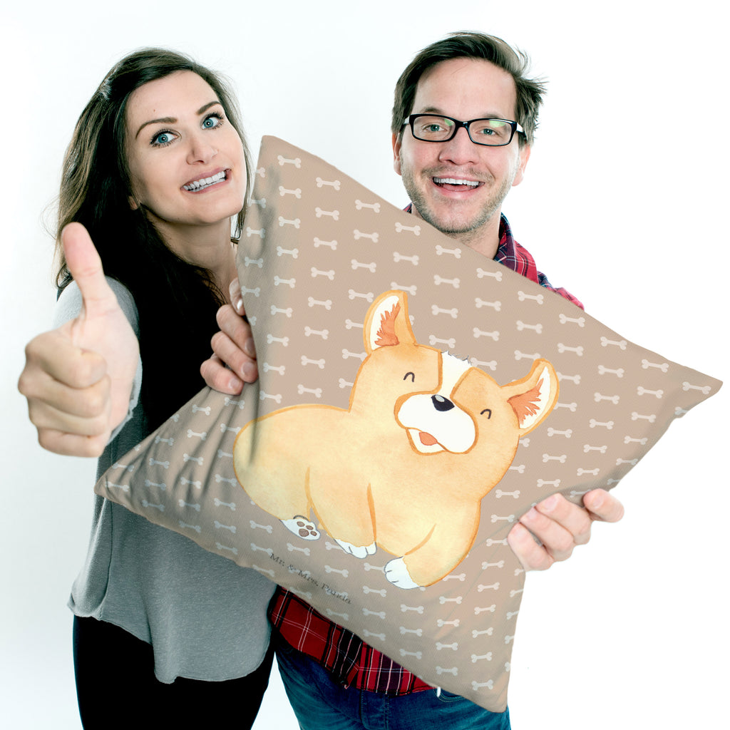 40x40 Kissen Corgie Kissenhülle, Kopfkissen, Sofakissen, Dekokissen, Motivkissen, Hund, Hundemotiv, Haustier, Hunderasse, Tierliebhaber, Hundebesitzer, Sprüche, Corgie, Welsh Corgie Pembroke, britisch, Motivation, Spruch, Hundespruch, Lebensfreude