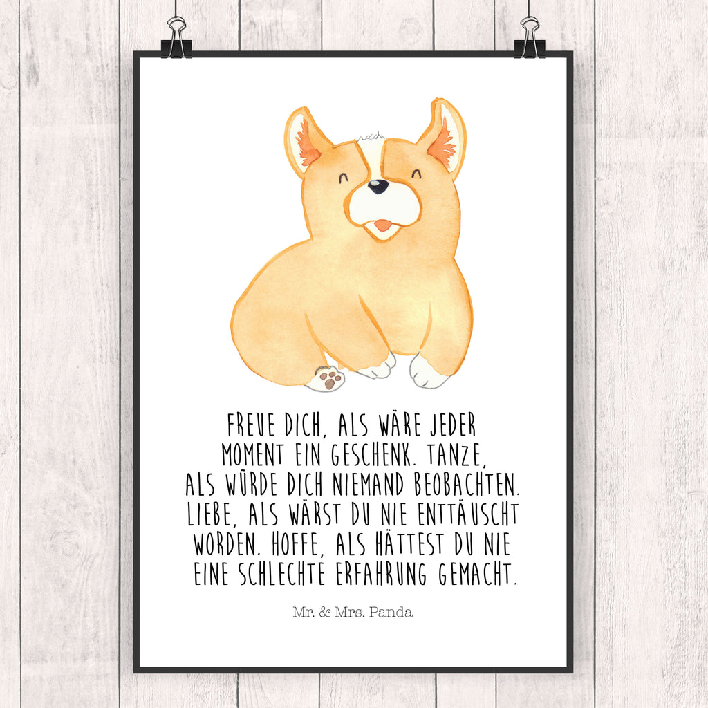 Poster Corgie Poster, Wandposter, Bild, Wanddeko, Küchenposter, Kinderposter, Wanddeko Bild, Raumdekoration, Wanddekoration, Handgemaltes Poster, Mr. & Mrs. Panda Poster, Designposter, Kunstdruck, Posterdruck, Hund, Hundemotiv, Haustier, Hunderasse, Tierliebhaber, Hundebesitzer, Sprüche, Corgie, Welsh Corgie Pembroke, britisch, Motivation, Spruch, Hundespruch, Lebensfreude