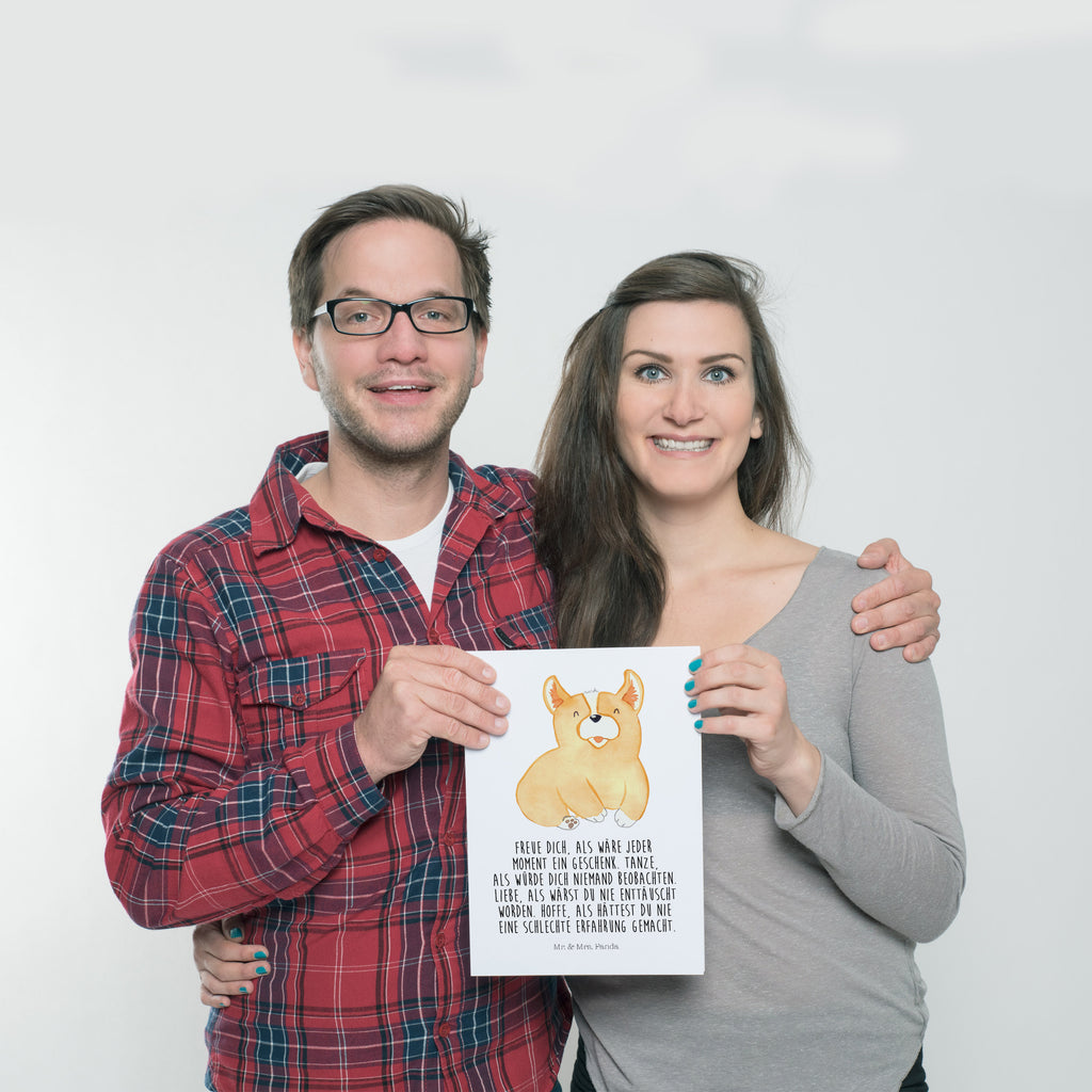 Poster Corgie Poster, Wandposter, Bild, Wanddeko, Küchenposter, Kinderposter, Wanddeko Bild, Raumdekoration, Wanddekoration, Handgemaltes Poster, Mr. & Mrs. Panda Poster, Designposter, Kunstdruck, Posterdruck, Hund, Hundemotiv, Haustier, Hunderasse, Tierliebhaber, Hundebesitzer, Sprüche, Corgie, Welsh Corgie Pembroke, britisch, Motivation, Spruch, Hundespruch, Lebensfreude