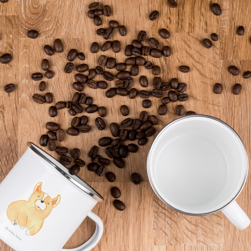 Camping Emaille Tasse Corgie Campingtasse, Trinkbecher, Metalltasse, Outdoor Tasse, Emaille Trinkbecher, Blechtasse Outdoor, Emaille Campingbecher, Edelstahl Trinkbecher, Metalltasse für Camping, Kaffee Blechtasse, Camping Tasse Metall, Hund, Hundemotiv, Haustier, Hunderasse, Tierliebhaber, Hundebesitzer, Sprüche, Corgie, Welsh Corgie Pembroke, britisch, Motivation, Spruch, Hundespruch, Lebensfreude