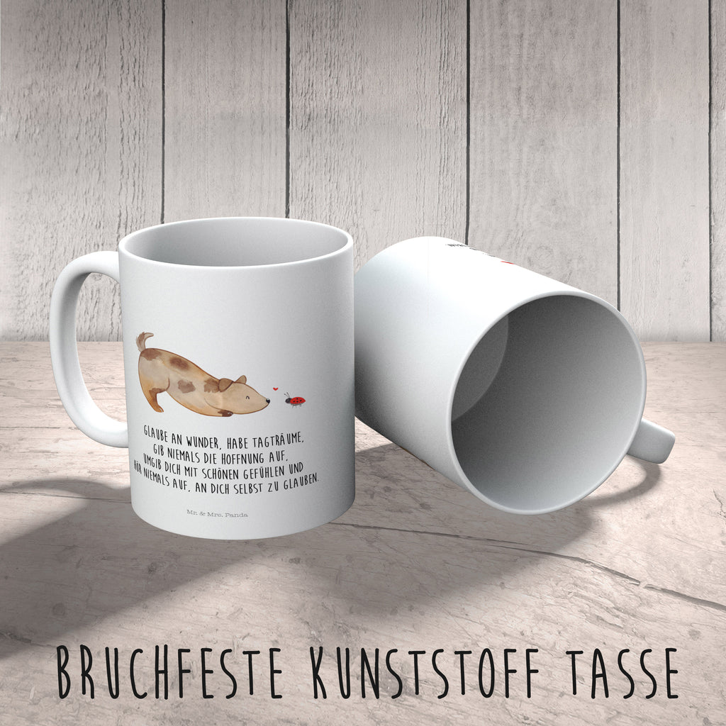Kindertasse Hund Marienkäfer Kunststoff Tasse, Kindergarten, Tasse, Trinkbecher, Camping Becher, Kaffeetasse, Kunststoffbecher, Kindergartenbecher, Outdoorgeschirr, Kunststoffgeschirr, Reisebecher, Reisetasse, Kinderbecher, Hund, Hundemotiv, Haustier, Hunderasse, Tierliebhaber, Hundebesitzer, Sprüche, Hunde, Hundespruch, Marienkäfer, Mischling, Mischlinghund