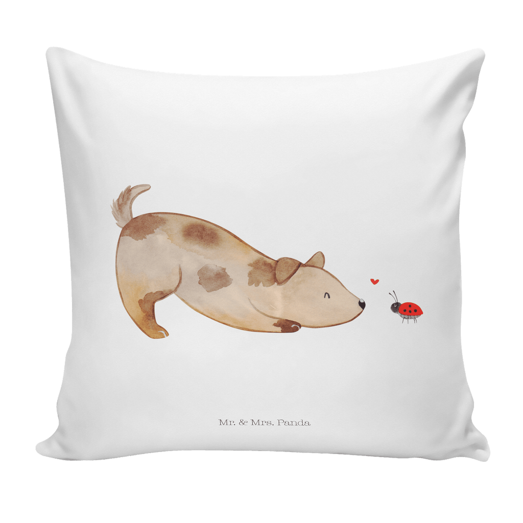 40x40 Kissen Hund Marienkäfer Kissenhülle, Kopfkissen, Sofakissen, Dekokissen, Motivkissen, Hund, Hundemotiv, Haustier, Hunderasse, Tierliebhaber, Hundebesitzer, Sprüche, Hunde, Hundespruch, Marienkäfer, Mischling, Mischlinghund