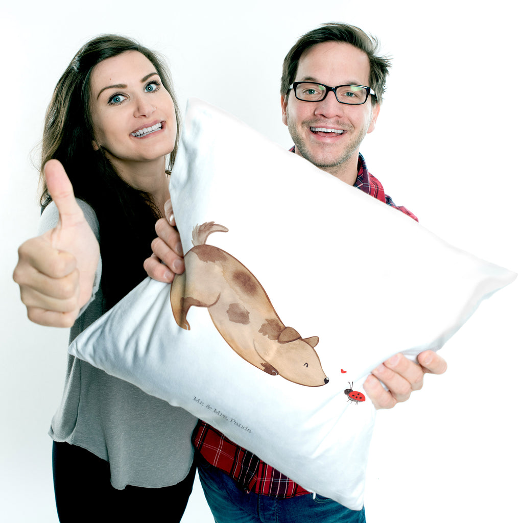40x40 Kissen Hund Marienkäfer Kissenhülle, Kopfkissen, Sofakissen, Dekokissen, Motivkissen, Hund, Hundemotiv, Haustier, Hunderasse, Tierliebhaber, Hundebesitzer, Sprüche, Hunde, Hundespruch, Marienkäfer, Mischling, Mischlinghund