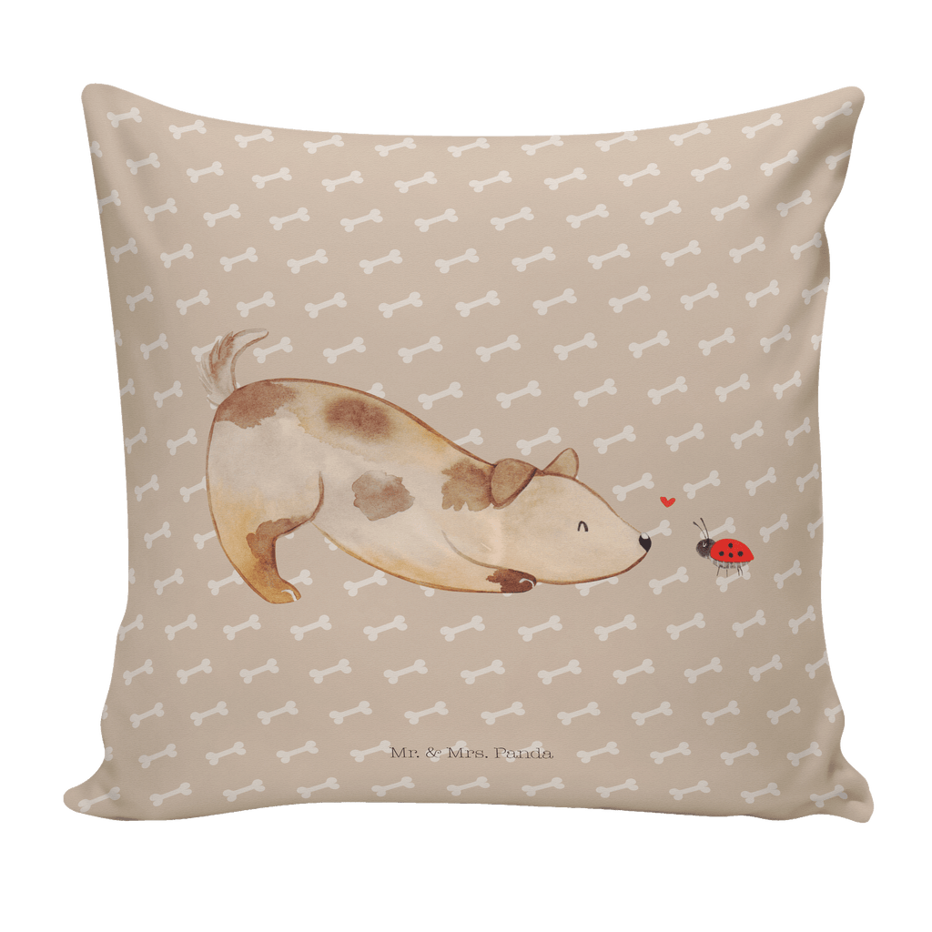 40x40 Kissen Hund Marienkäfer Kissenhülle, Kopfkissen, Sofakissen, Dekokissen, Motivkissen, Hund, Hundemotiv, Haustier, Hunderasse, Tierliebhaber, Hundebesitzer, Sprüche, Hunde, Hundespruch, Marienkäfer, Mischling, Mischlinghund