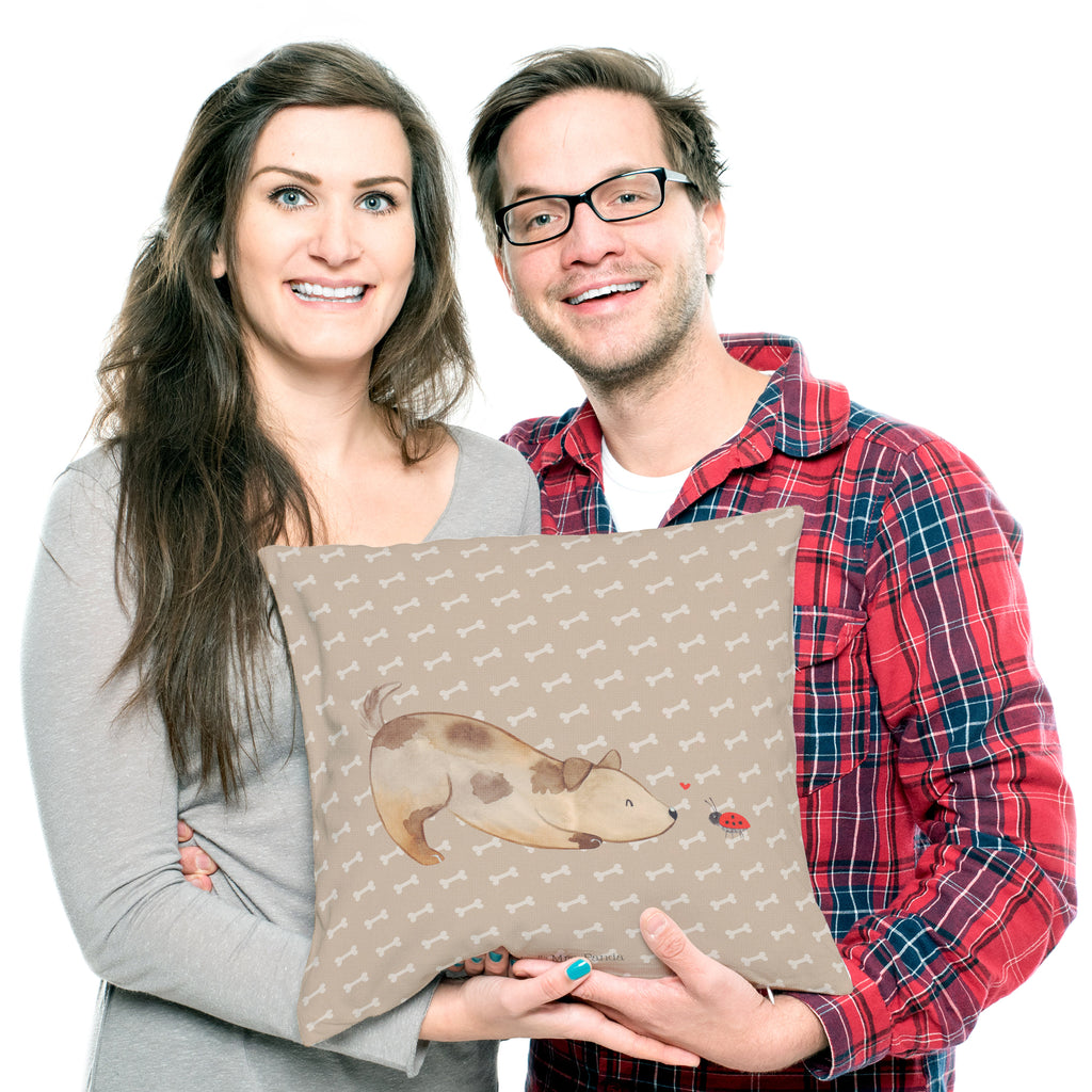 40x40 Kissen Hund Marienkäfer Kissenhülle, Kopfkissen, Sofakissen, Dekokissen, Motivkissen, Hund, Hundemotiv, Haustier, Hunderasse, Tierliebhaber, Hundebesitzer, Sprüche, Hunde, Hundespruch, Marienkäfer, Mischling, Mischlinghund